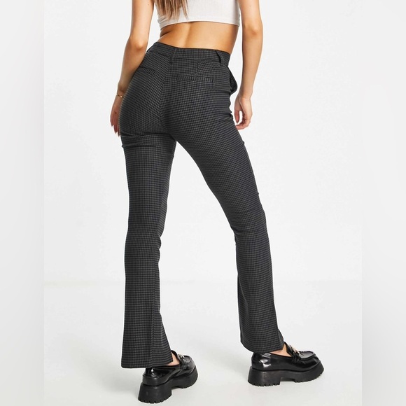 Abercrombie & Fitch Gray Houndstooth Skinny Ultra High Rise Slit Pants 28 Short - Picture 2 of 5